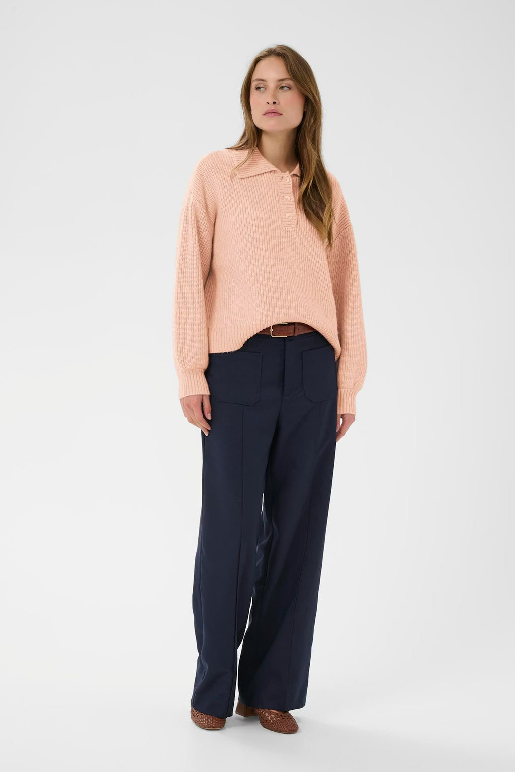 Saint Tropez Ottoline Polo Jumper - Pink