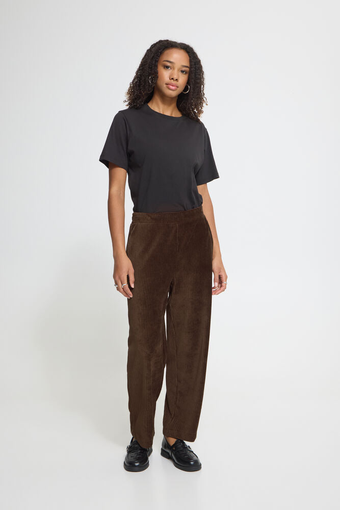 Ichi Tamary Cord Trousers - Coffee