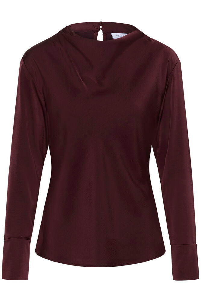 Saint Tropez Umalie Silky Blouse - Burgundy