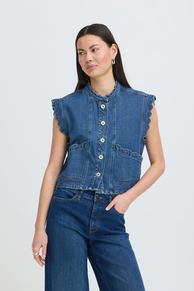 Ichi Palou Denim Waistcoat