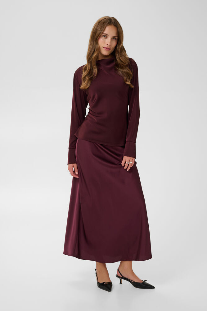 Saint Tropez Umalie Silky Blouse - Burgundy