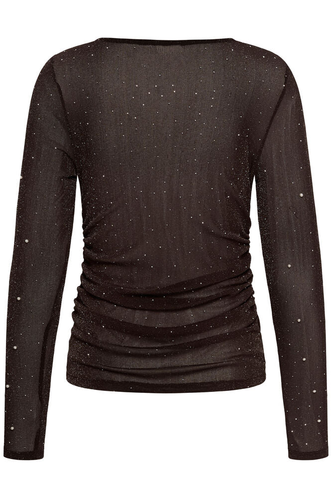 Saint Tropez Maisie Mesh Top - Brown