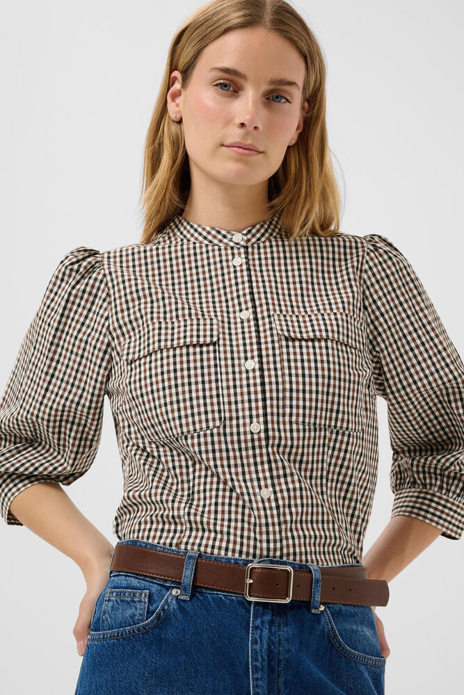 Part Two Chinette Shirt - Brown Check