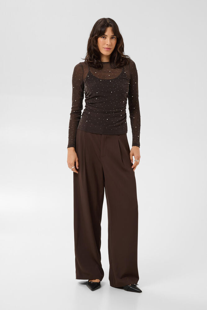 Saint Tropez Maisie Mesh Top - Brown