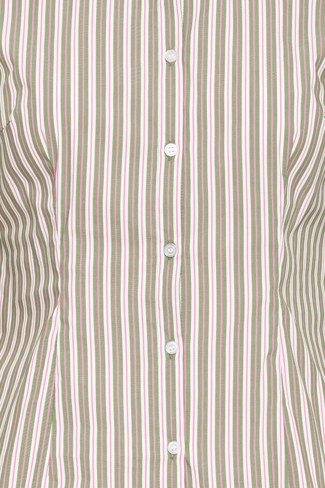 Ichi Dima Striped Shirt - Green