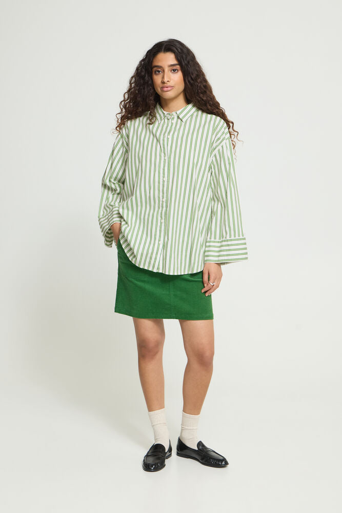 Ichi Gilu Striped Shirt  - Green