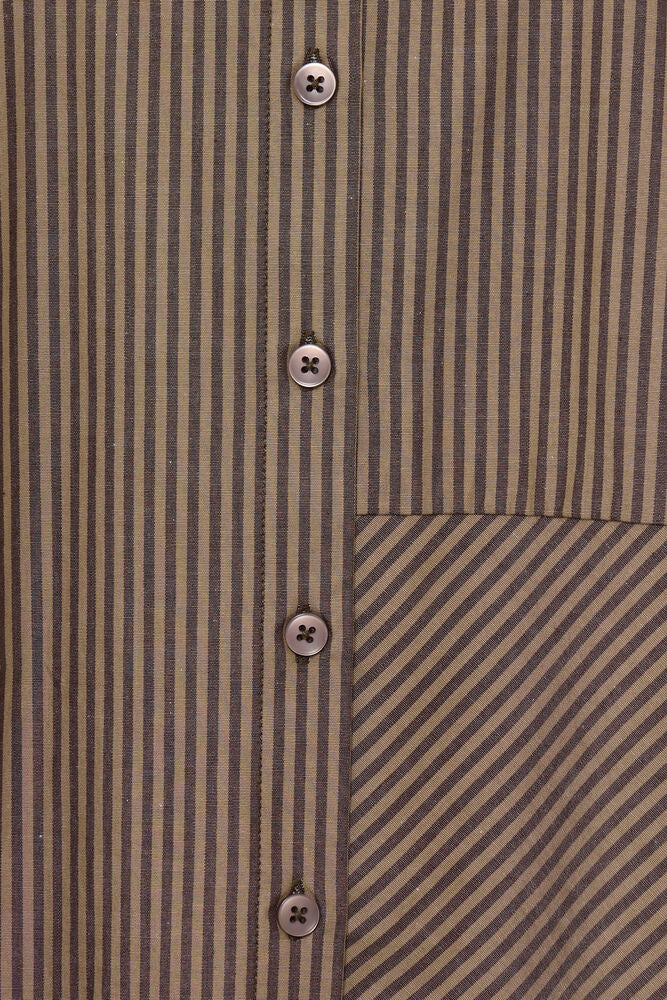 Ichi Garmi Striped Shirt - Brown