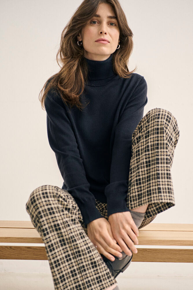 Part Two Ilisan Trousers - Navy Check