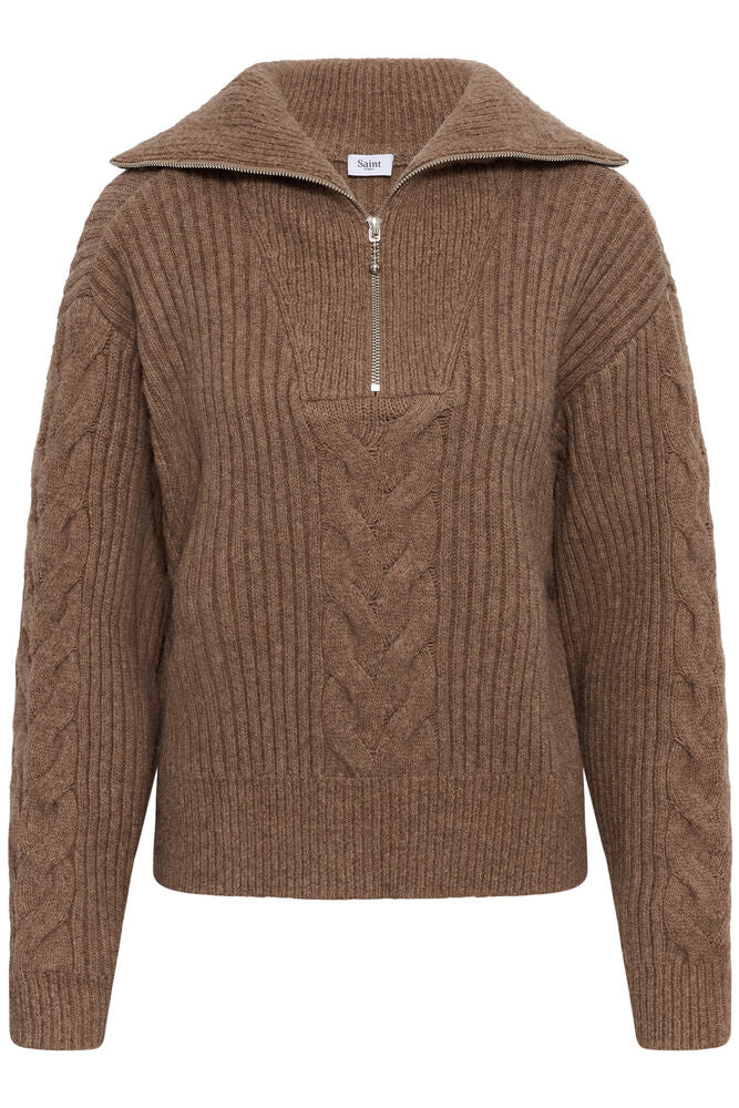Saint Tropez Talma Zip Jumper - Coconut