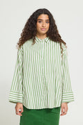 Ichi Gilu Striped Shirt  - Green