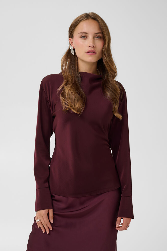 Saint Tropez Umalie Silky Blouse - Burgundy