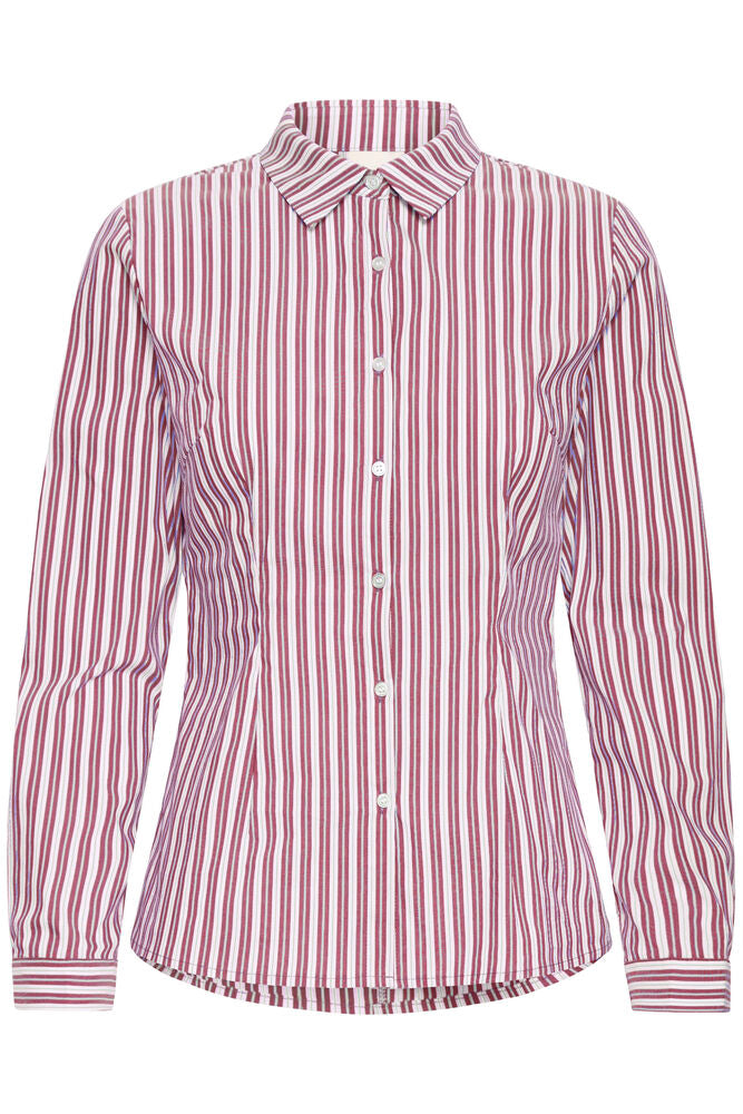 Ichi Dima Striped Shirt - Red