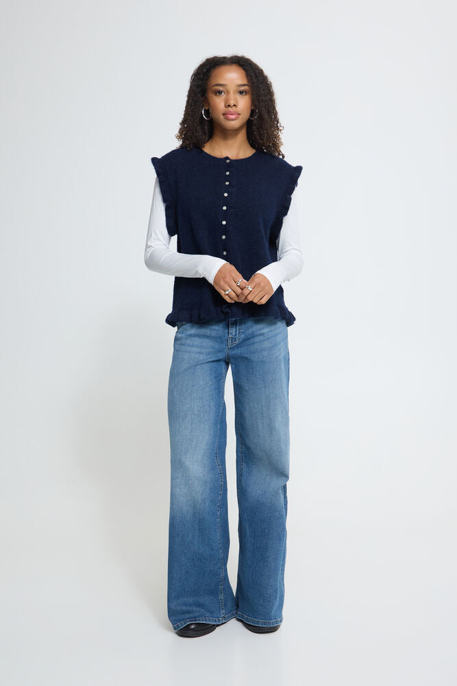 Ichi Povoke Waistcoat - Navy