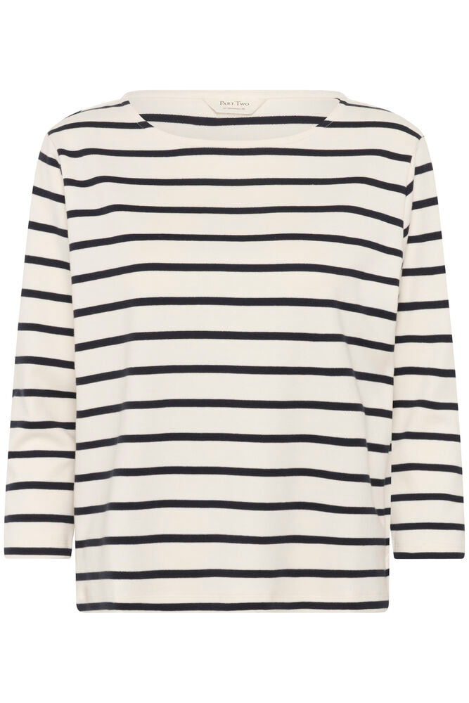 Part Two Nela Tee - Navy Stripe