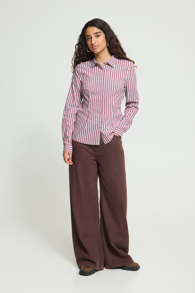 Ichi Dima Striped Shirt - Red
