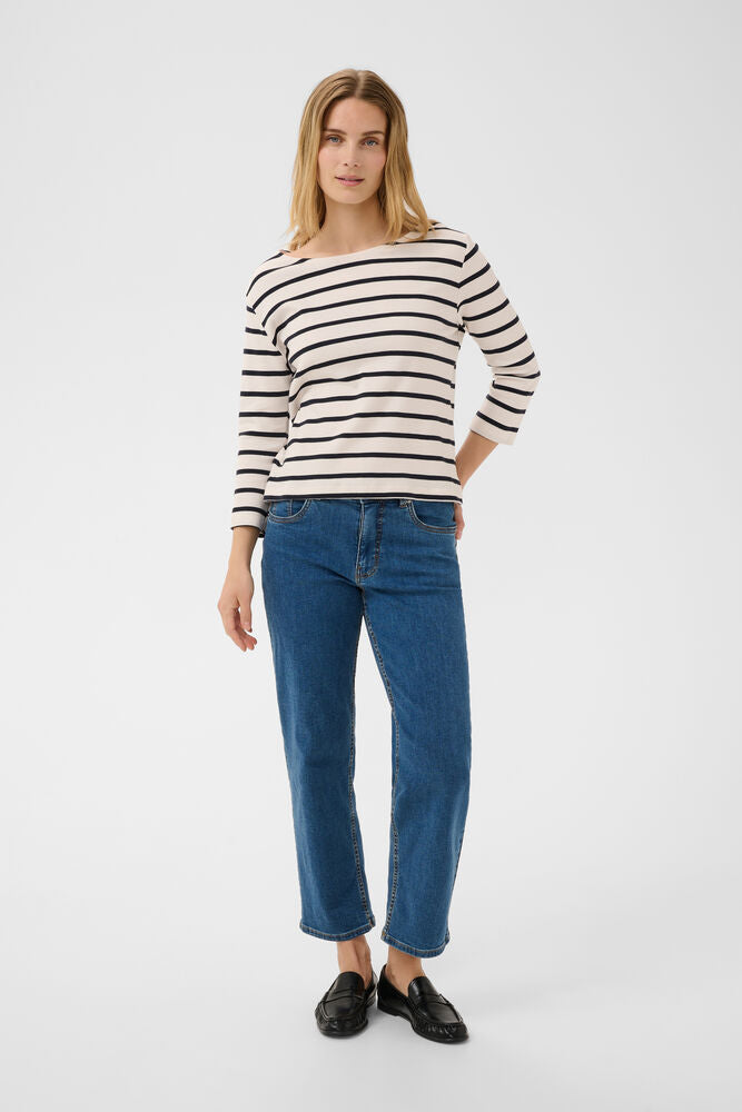 Part Two Nela Tee - Navy Stripe