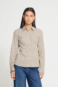 Ichi Dima Striped Shirt - Green