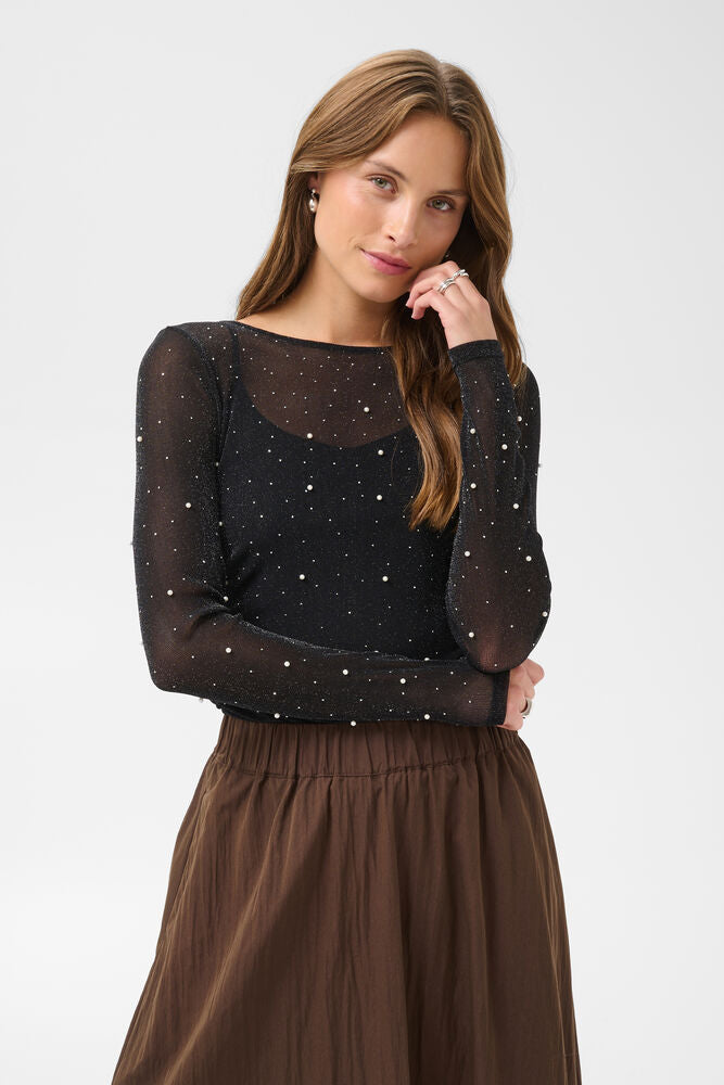 Saint Tropez Maisie Mesh Top - Black
