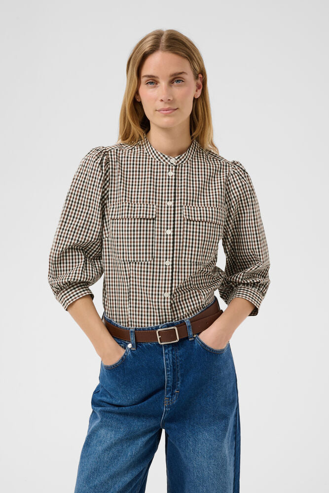 Part Two Chinette Shirt - Brown Check