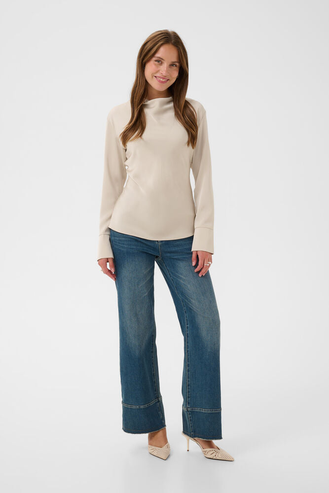 Saint Tropez Umalie Silky Blouse - Sandshell