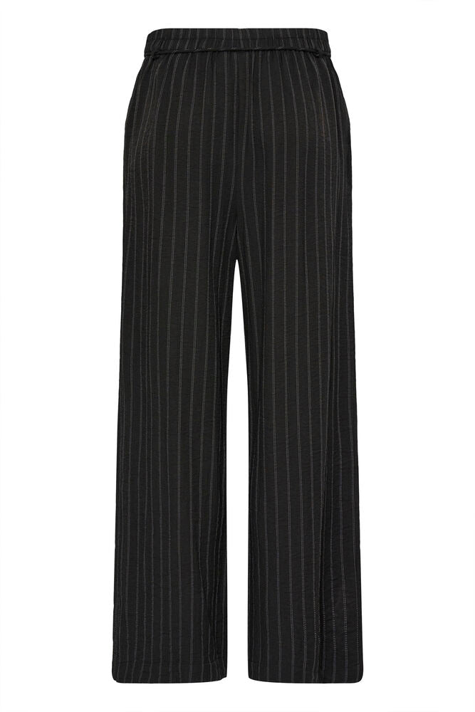 Ichi Fienna Stripe Pant - Black