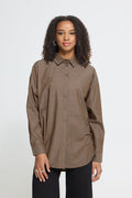 Ichi Garmi Striped Shirt - Brown