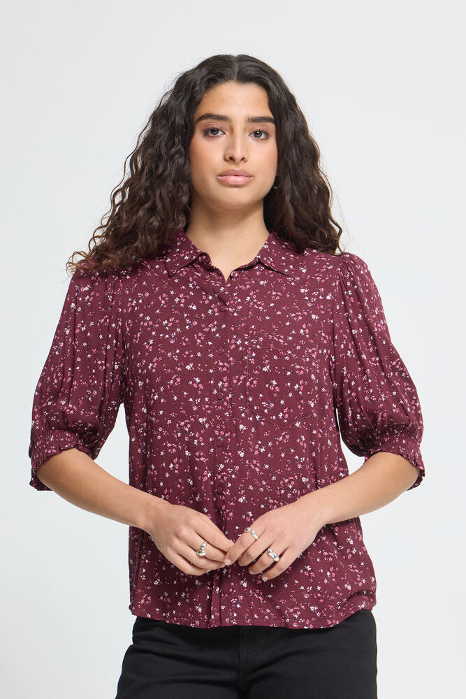 Ichi Vera Shirt - Flower Red