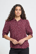 Ichi Vera Shirt - Flower Red
