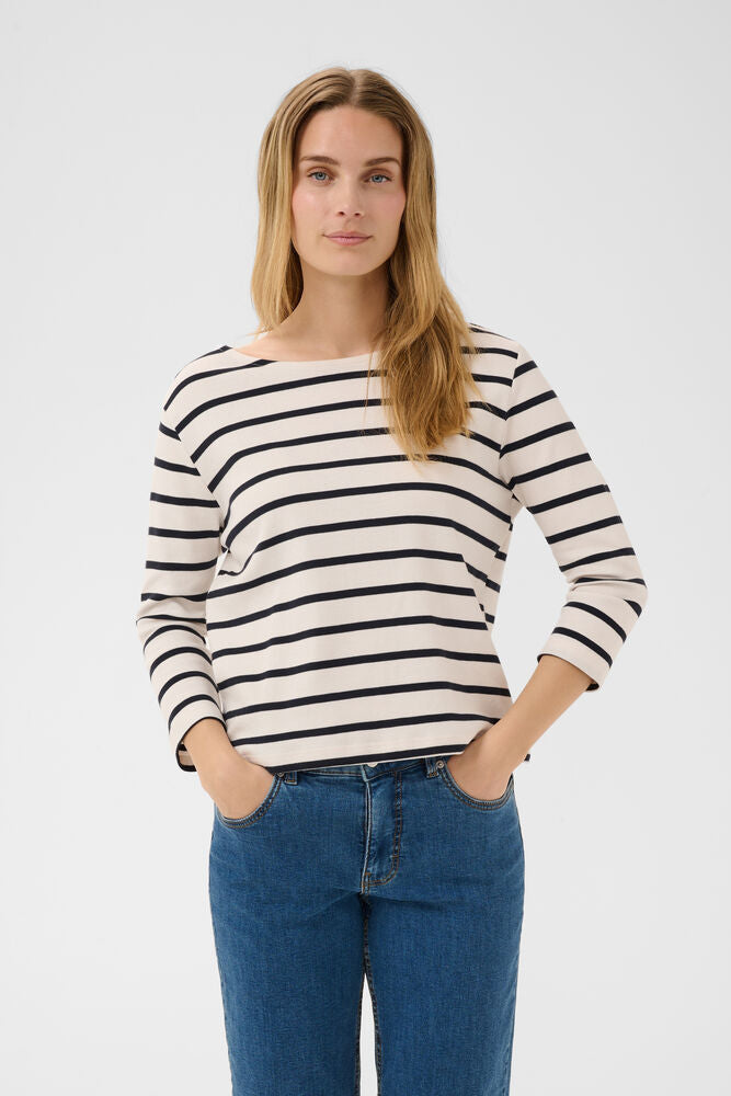 Part Two Nela Tee - Navy Stripe