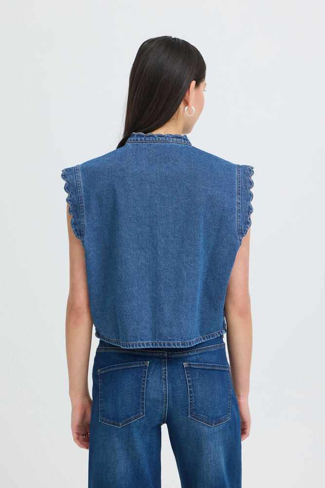 Ichi Palou Denim Waistcoat