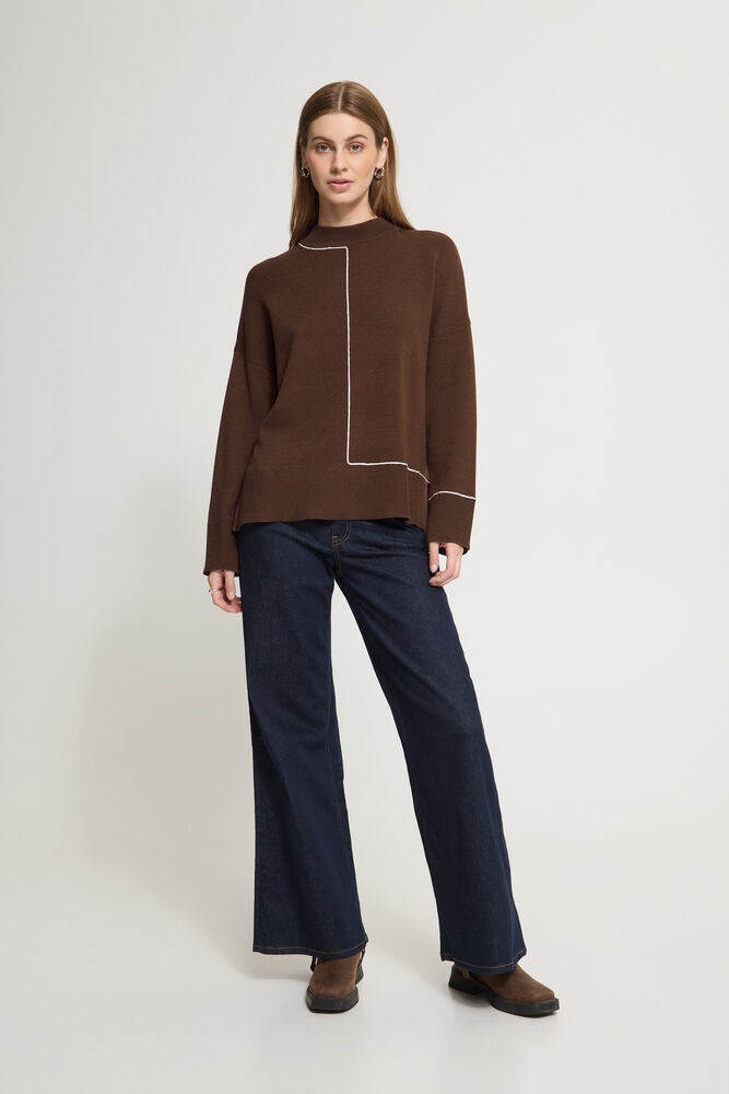 Ichi Ballia Jumper - Coffee