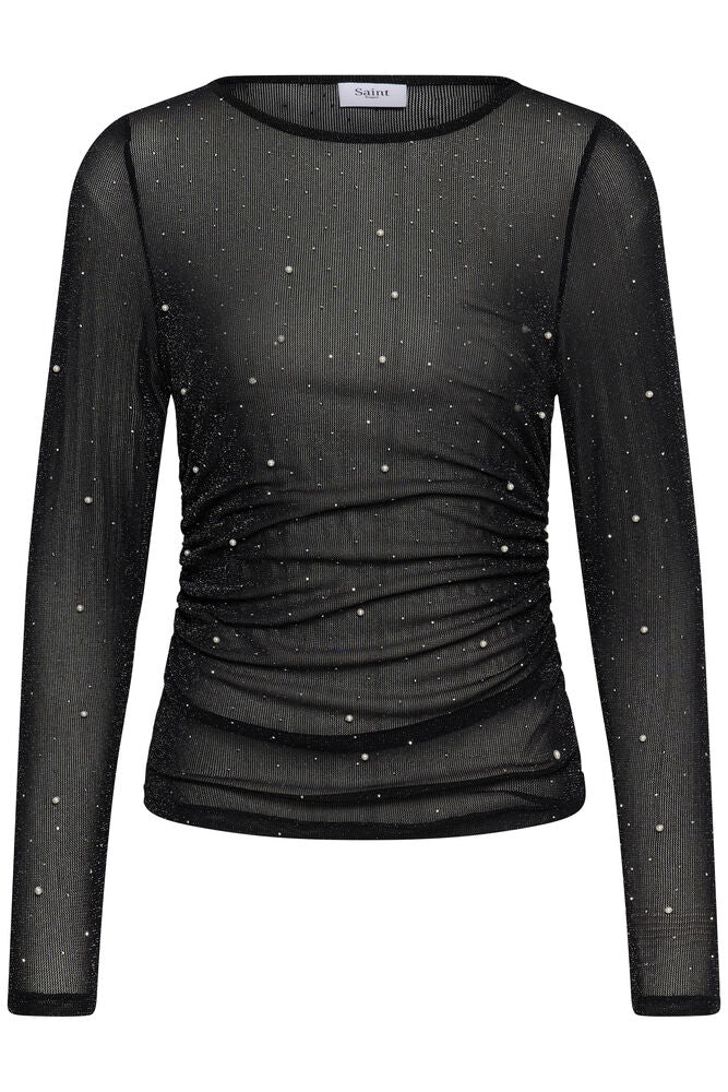 Saint Tropez Maisie Mesh Top - Black