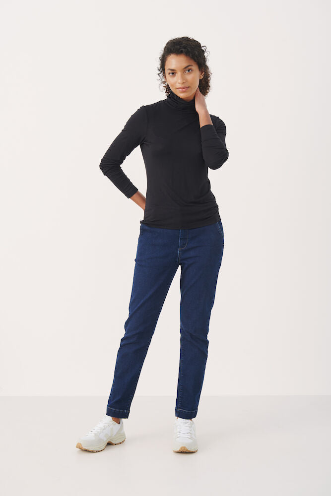 Part Two Efinas Roll Neck T- Shirt - Navy