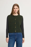 Ichi Panora Knitted Waistcoat - Green