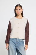 Ichi Panora Knitted Waistcoat - Cream