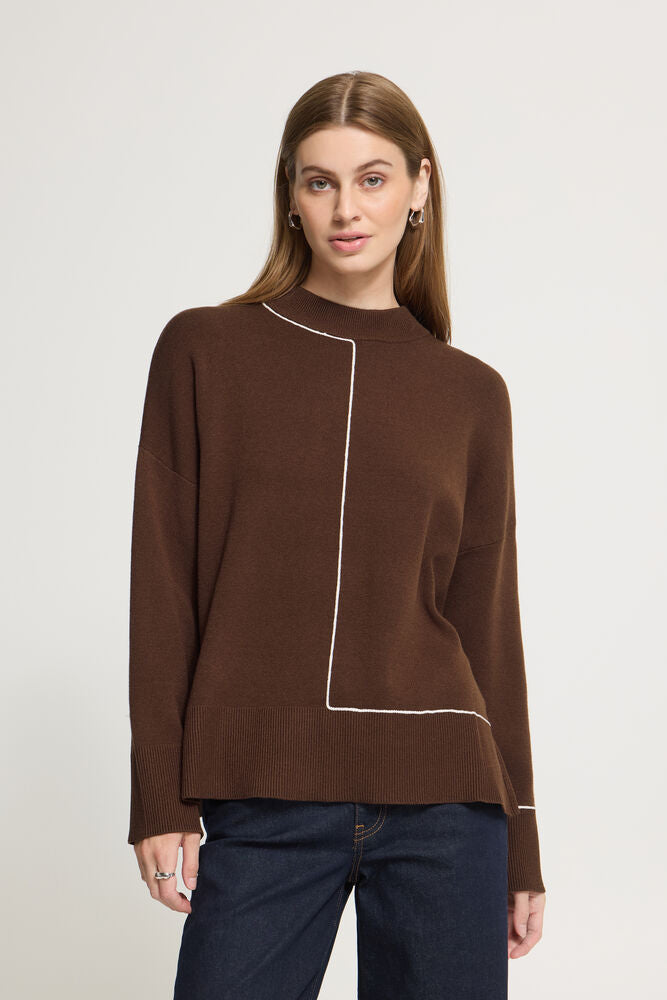 Ichi Ballia Jumper - Coffee