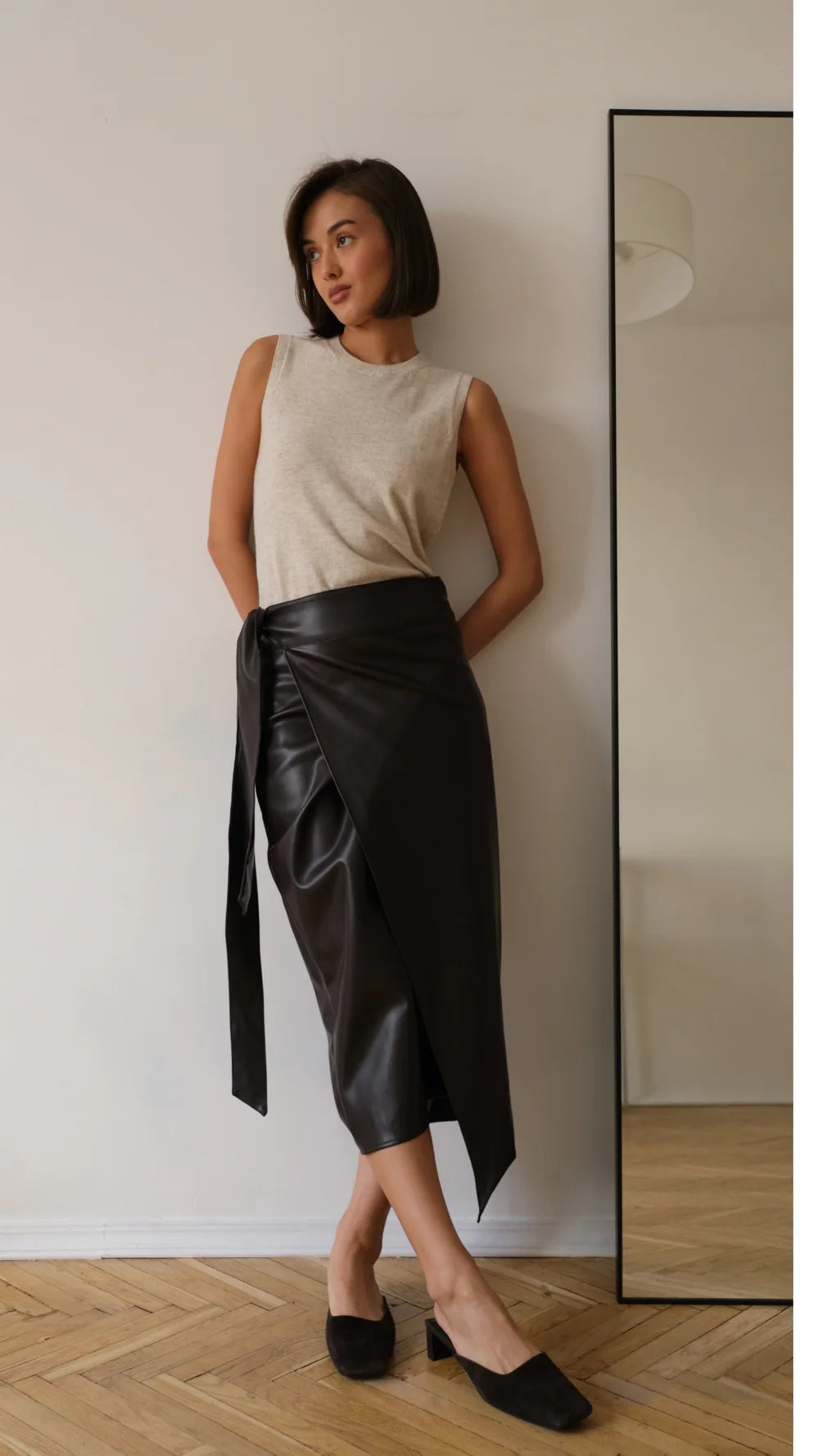 Charli Livia Wrap Skirt - Espresso