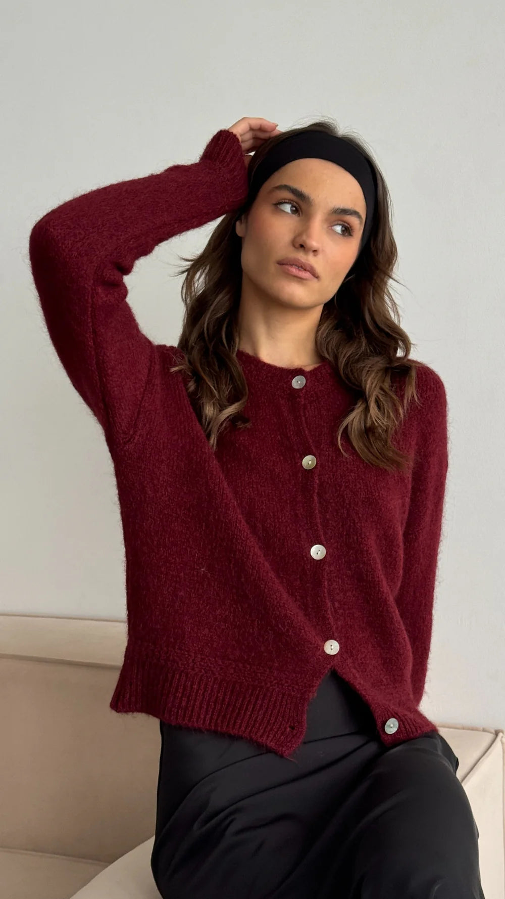 Charli Reyna Cardigan - Dark Cherry