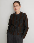 Yerse Striped Boiled Wool Jacket