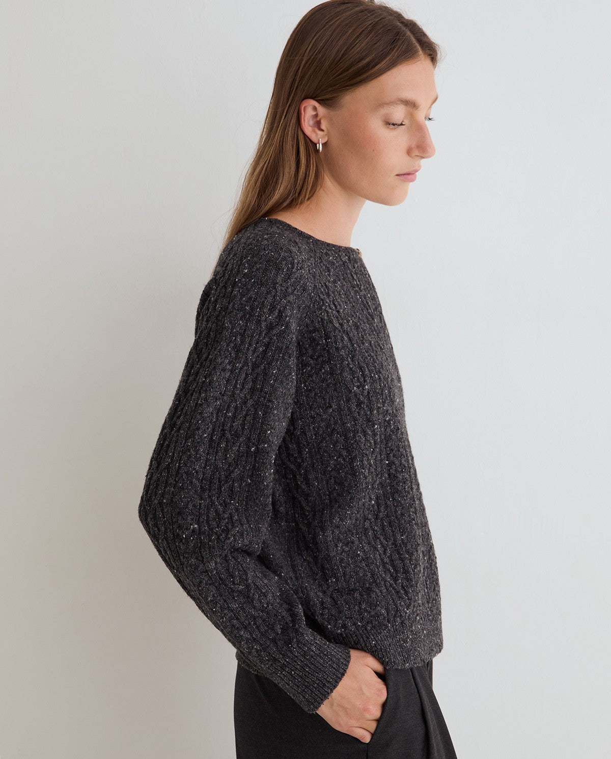Yerse Button Hole Knit Sweater