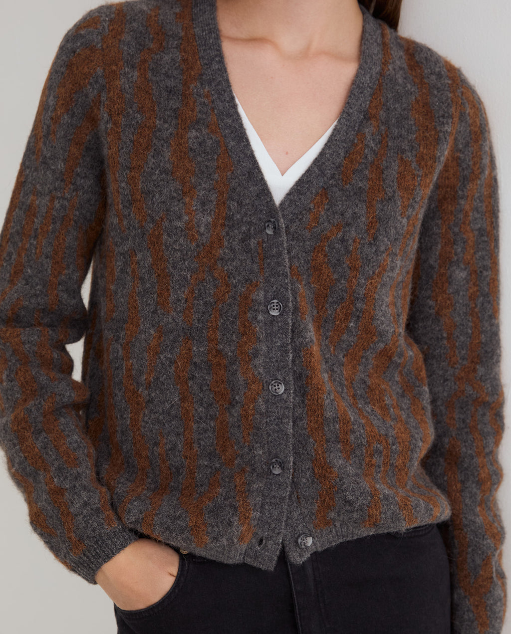 Yerse Striped Cardigan