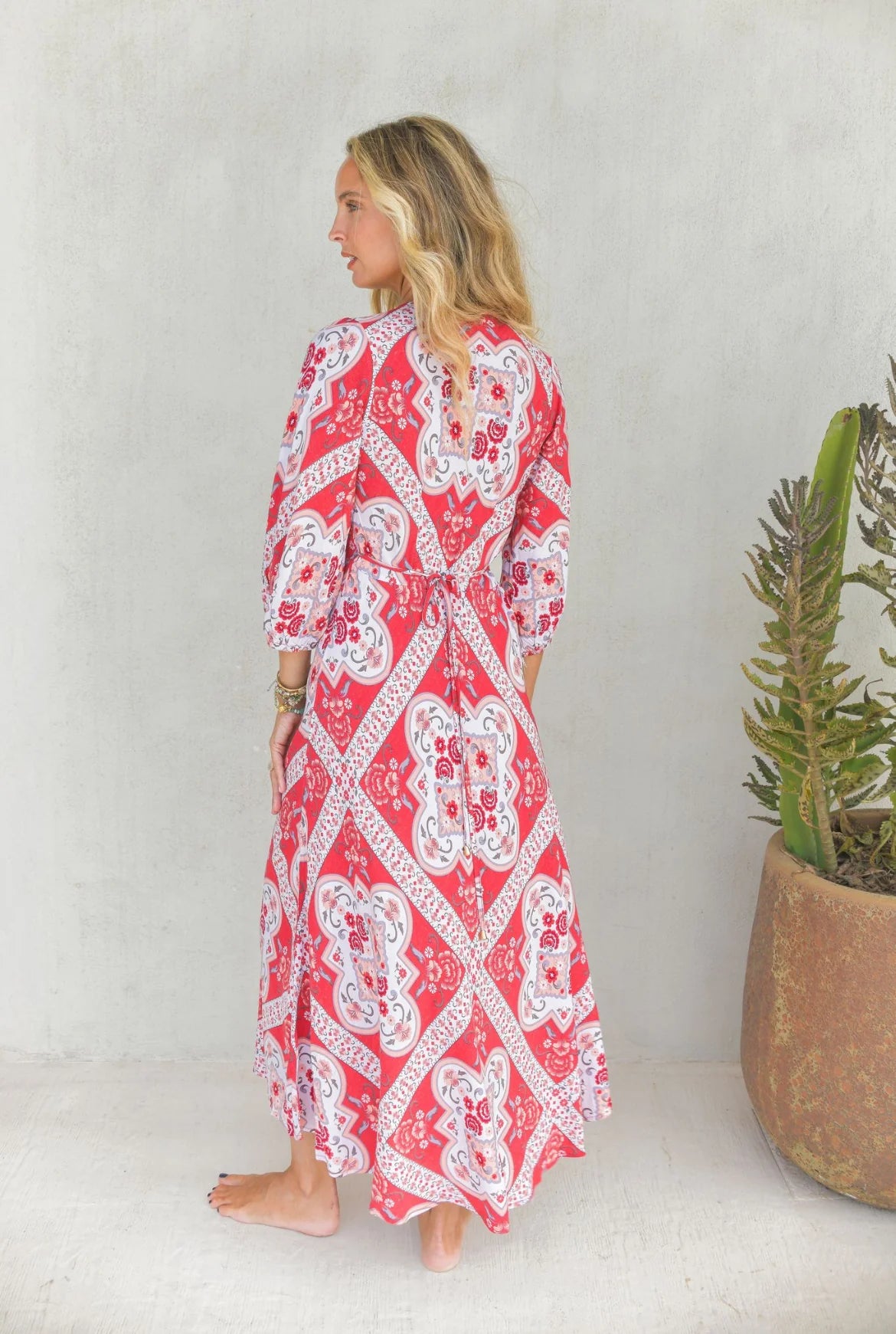 Jaase Lenni Midi Dress- Rosa Print