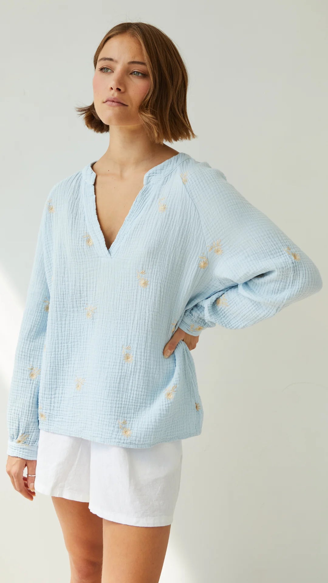 Charli Zaina Top - Sky Blue