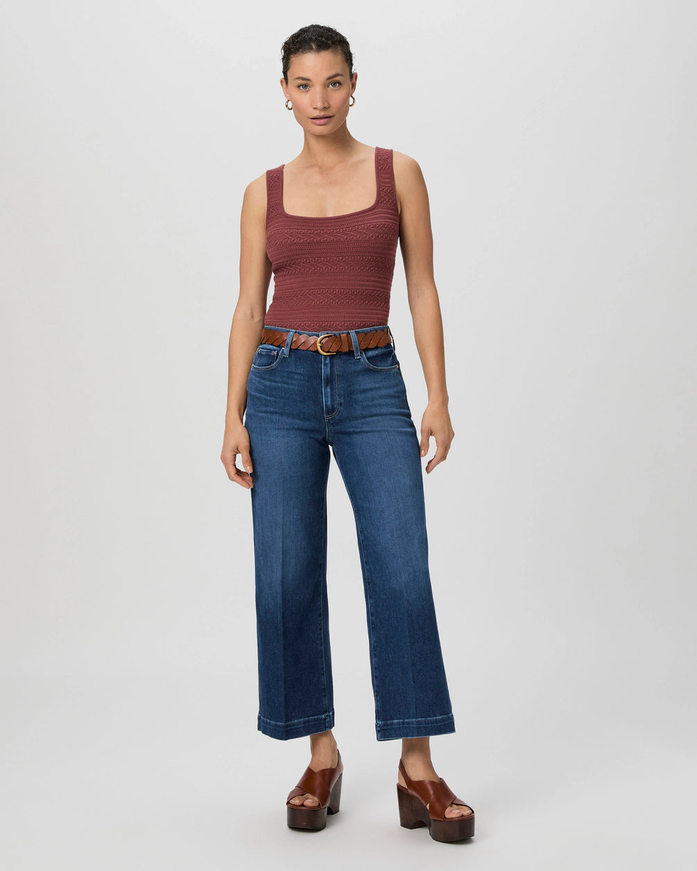 Paige Anesssa Wide Crop Jeans - Kindred
