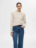 Selected Femme Lulu Frill Cuff Jumper - Birch