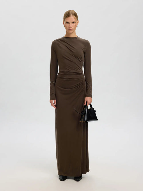 Selected Femme Ilina Maxi Dress - Brown