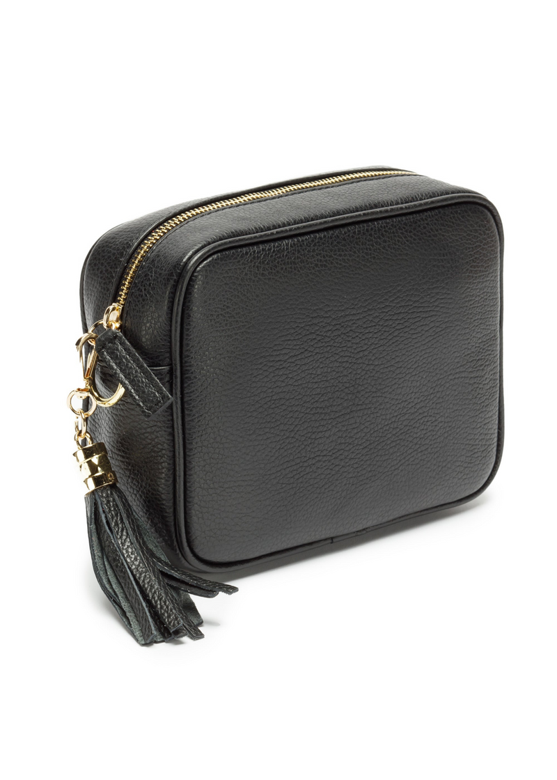 Elie Beaumont Crossbody Bag - Black + Gold Chevron