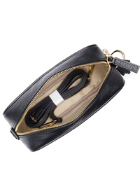 Elie Beaumont Crossbody Bag - Black + Gold Chevron