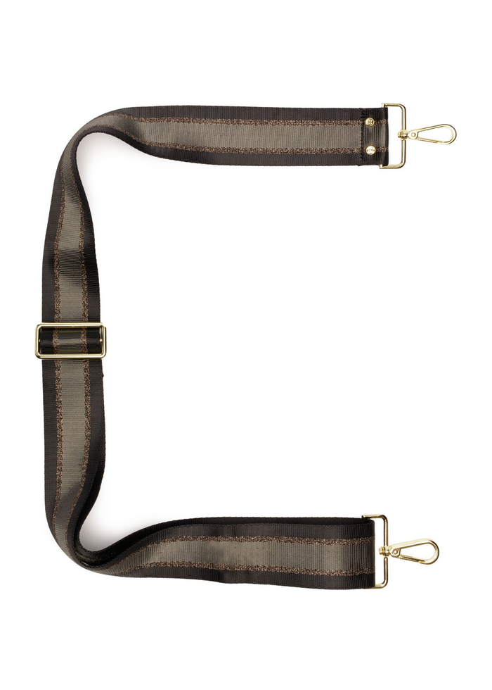 Elie Beaumont Crossbody Bag - Gold + Charcoal Stripe