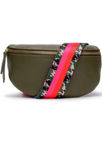 Elie Beaumont Sling Bag - Olive + Army Stripe